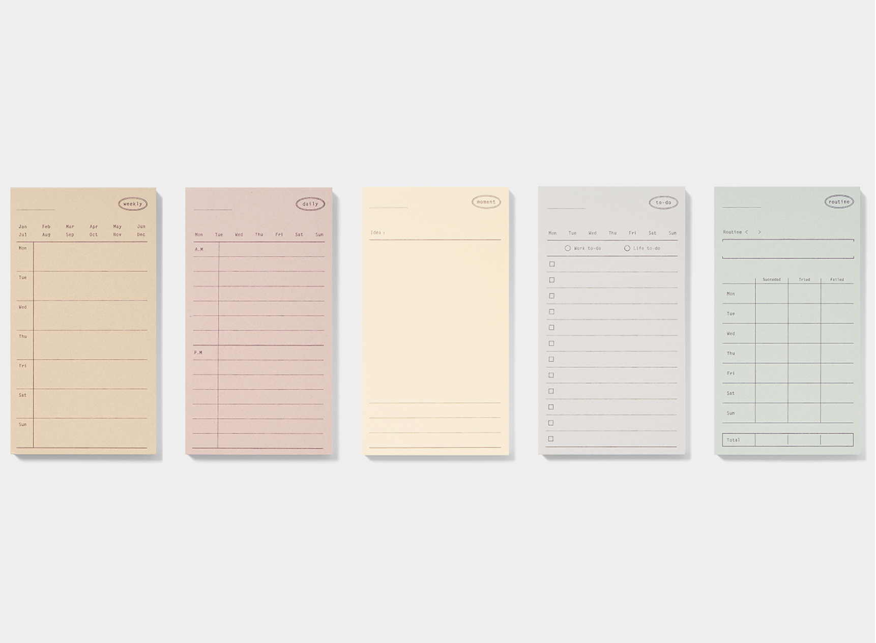 Plain Memo Pad: Weekly Memo - Smidapaper Ikigai Shop