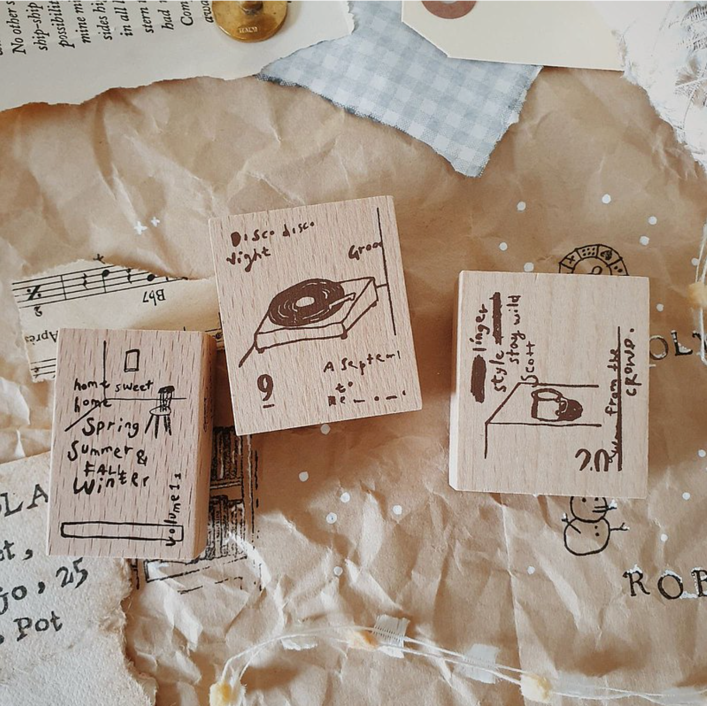 Yeoncharm Disco Night Rubber Stamp - Smidapaper Ikigai Shop