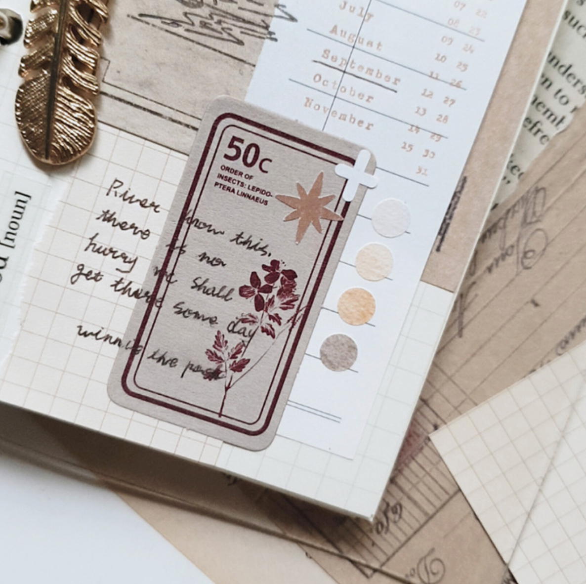 Vintage Alphabet Sticker - Smidapaper Ikigai Shop