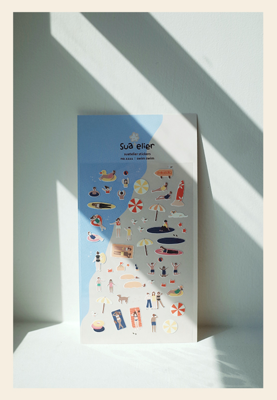 Suatelier Swim Swim Stickers - Smidapaper Ikigai Shop