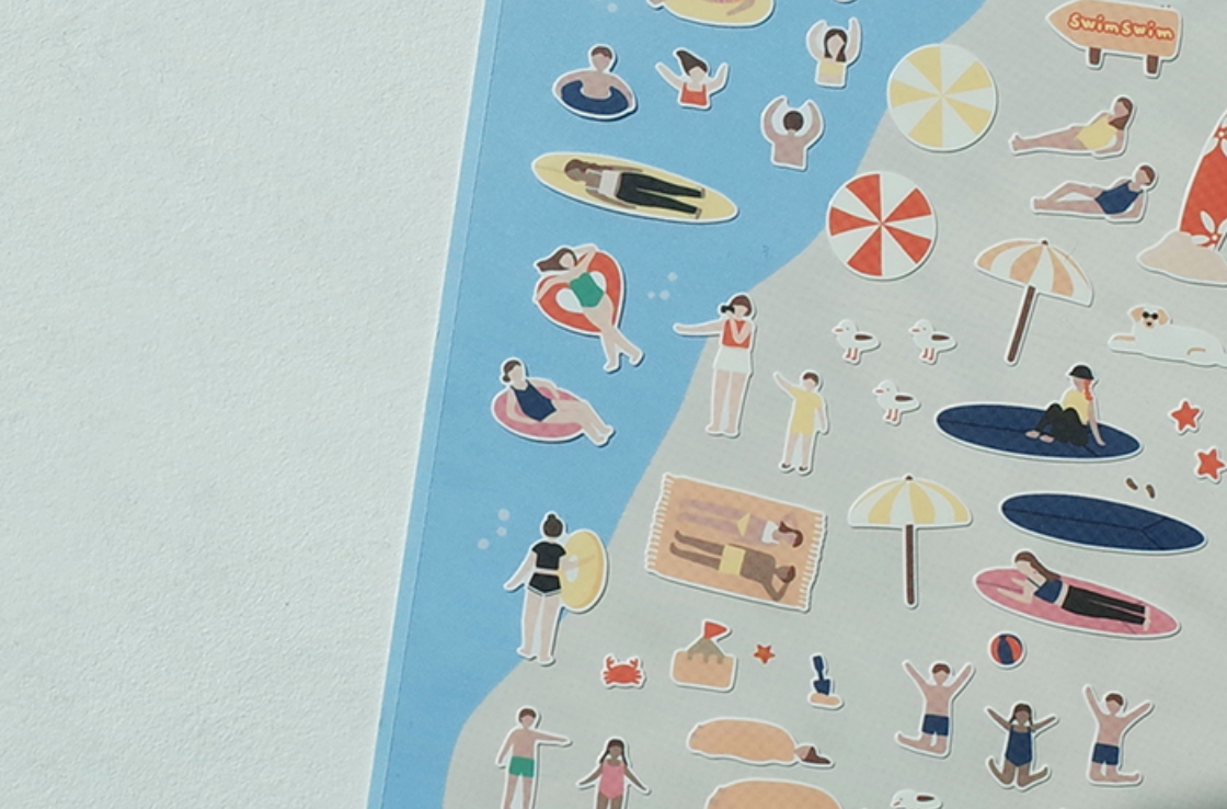 Suatelier Swim Swim Stickers - Smidapaper Ikigai Shop