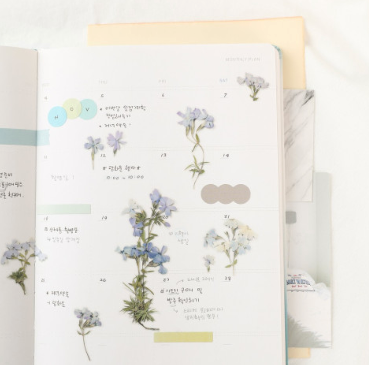 Appree Pressed Stickers- 030 Moss Phlox - Smidapaper Ikigai Shop