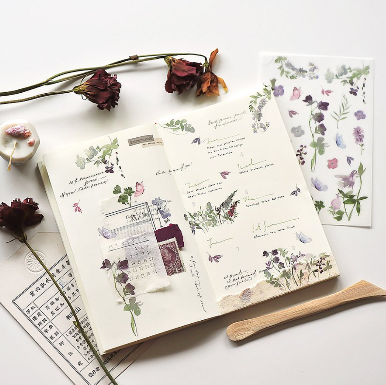 MU Print-On Stickers-157 Butterfly Garden - Smidapaper Ikigai Shop