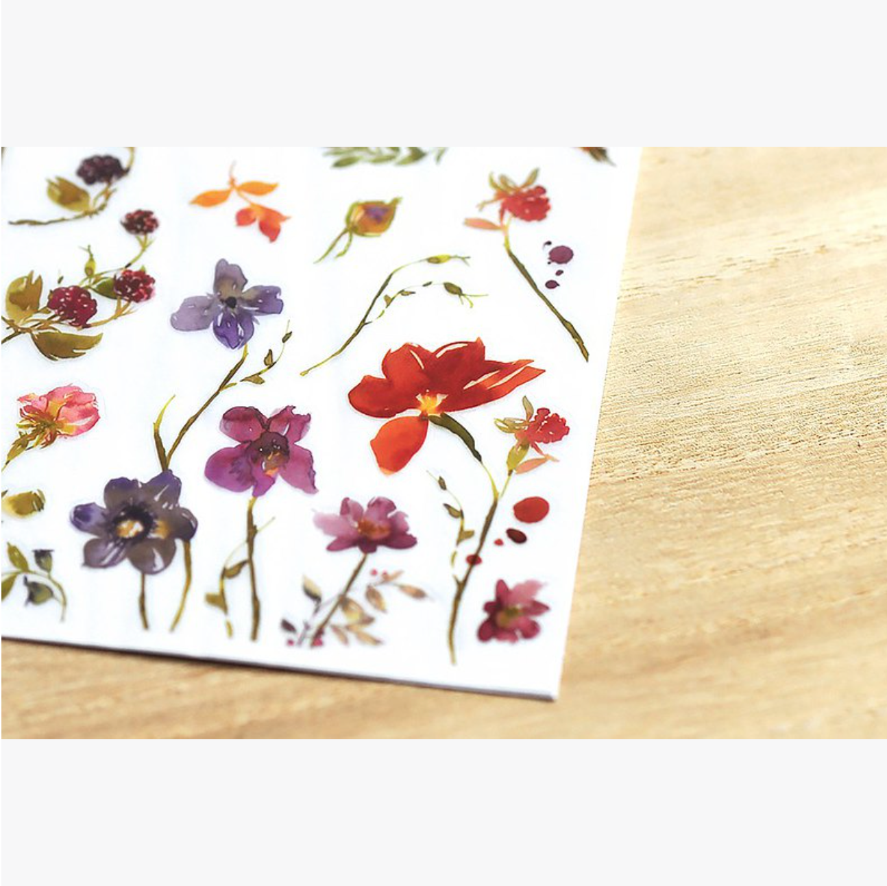 MU Print-On Stickers-158 Plum Wildflowers - Smidapaper Ikigai Shop