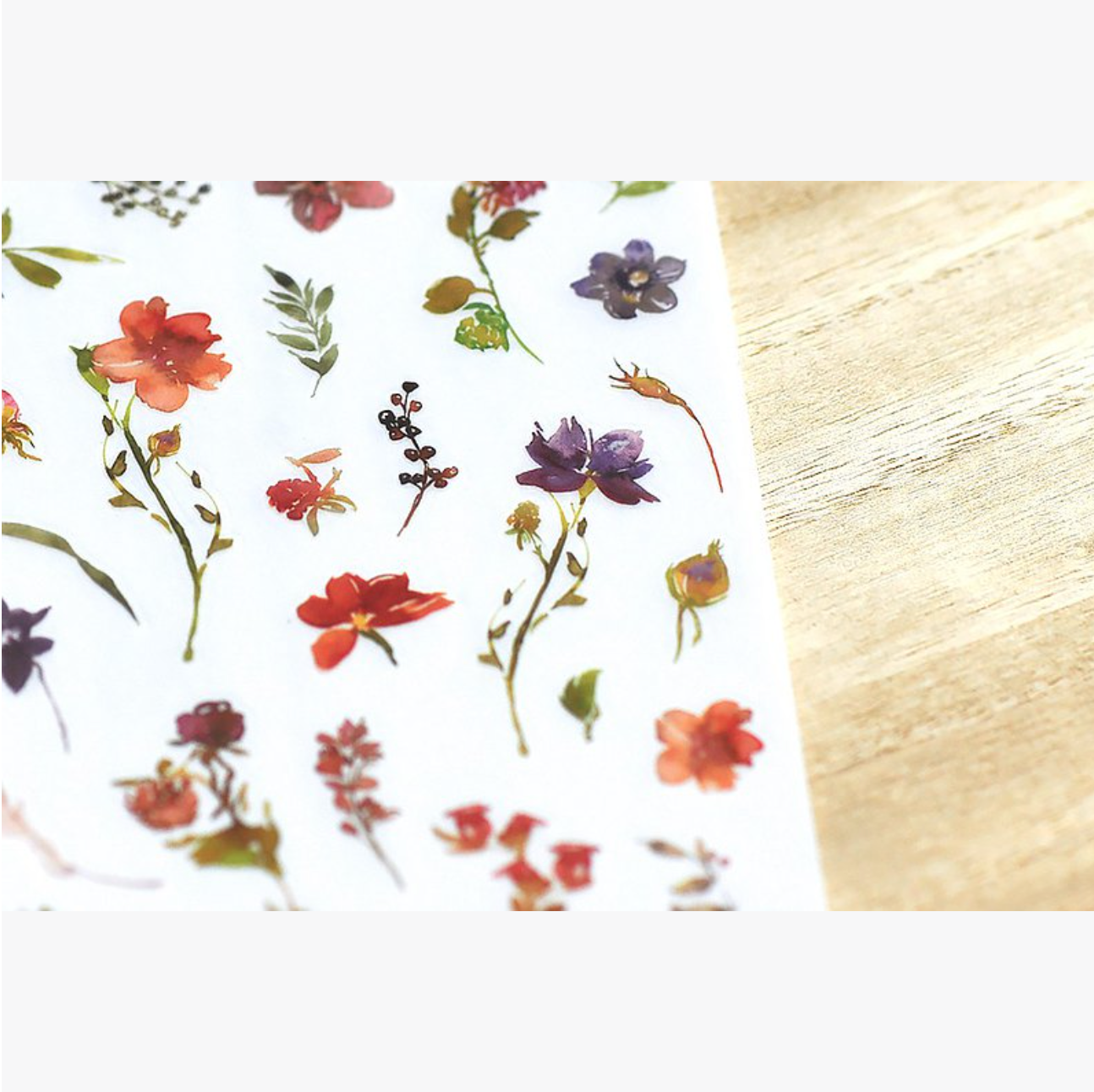 MU Print-On Stickers-158 Plum Wildflowers - Smidapaper Ikigai Shop
