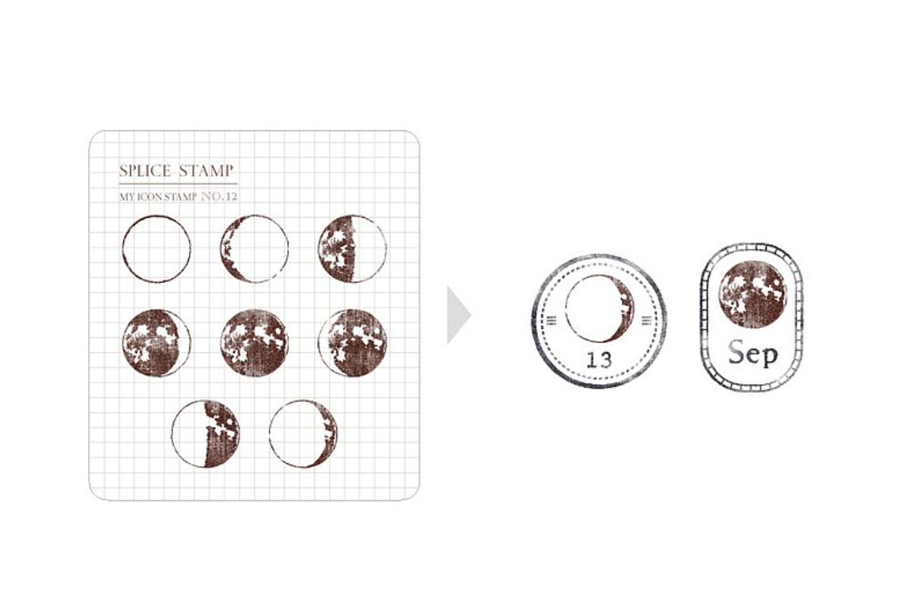 MU Craft My Icon Stamp No. 12: Moon - Smidapaper Ikigai Shop
