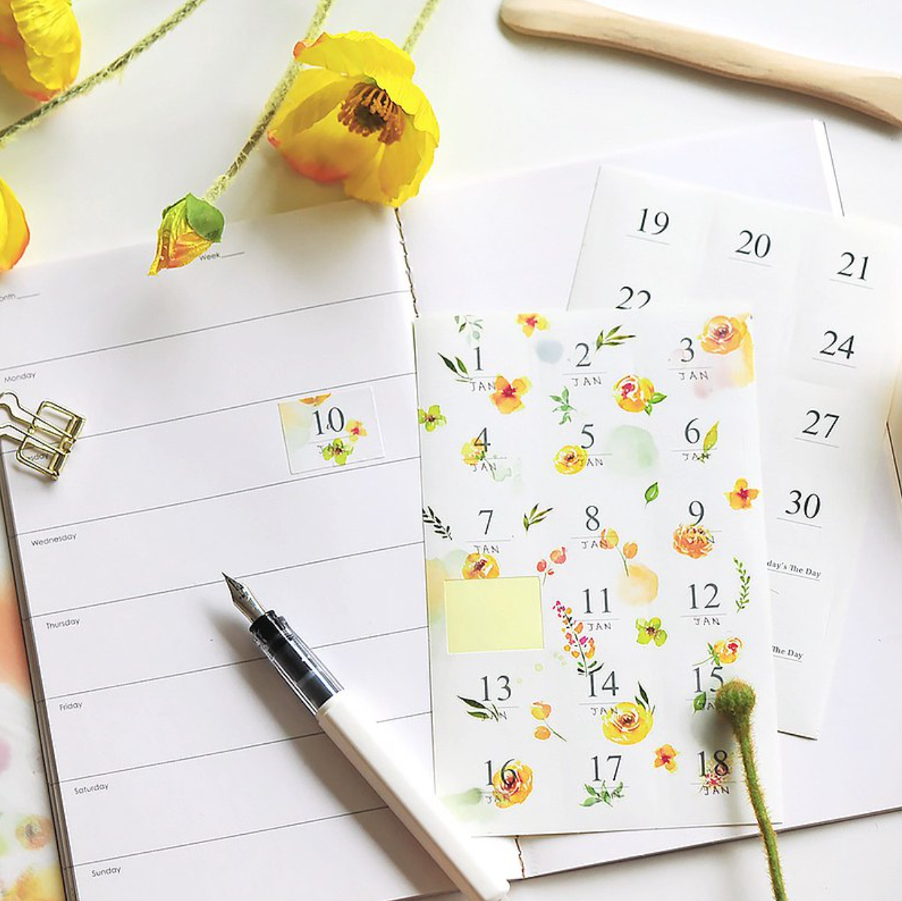 MU Planner Stickers: Date Sticker 1 (Big Numbers) - Smidapaper Ikigai Shop