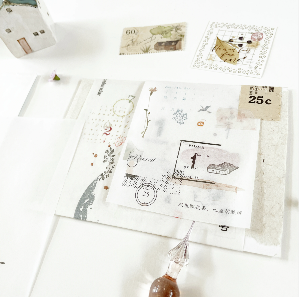 Monokuro Leaf paper Notepad 02 - Smidapaper Ikigai Shop
