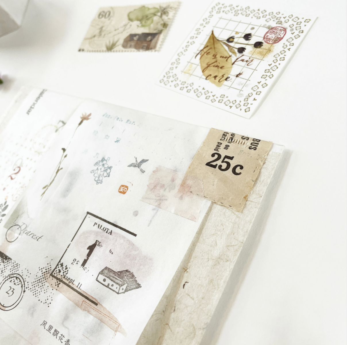 Monokuro Leaf paper Notepad 02 - Smidapaper Ikigai Shop