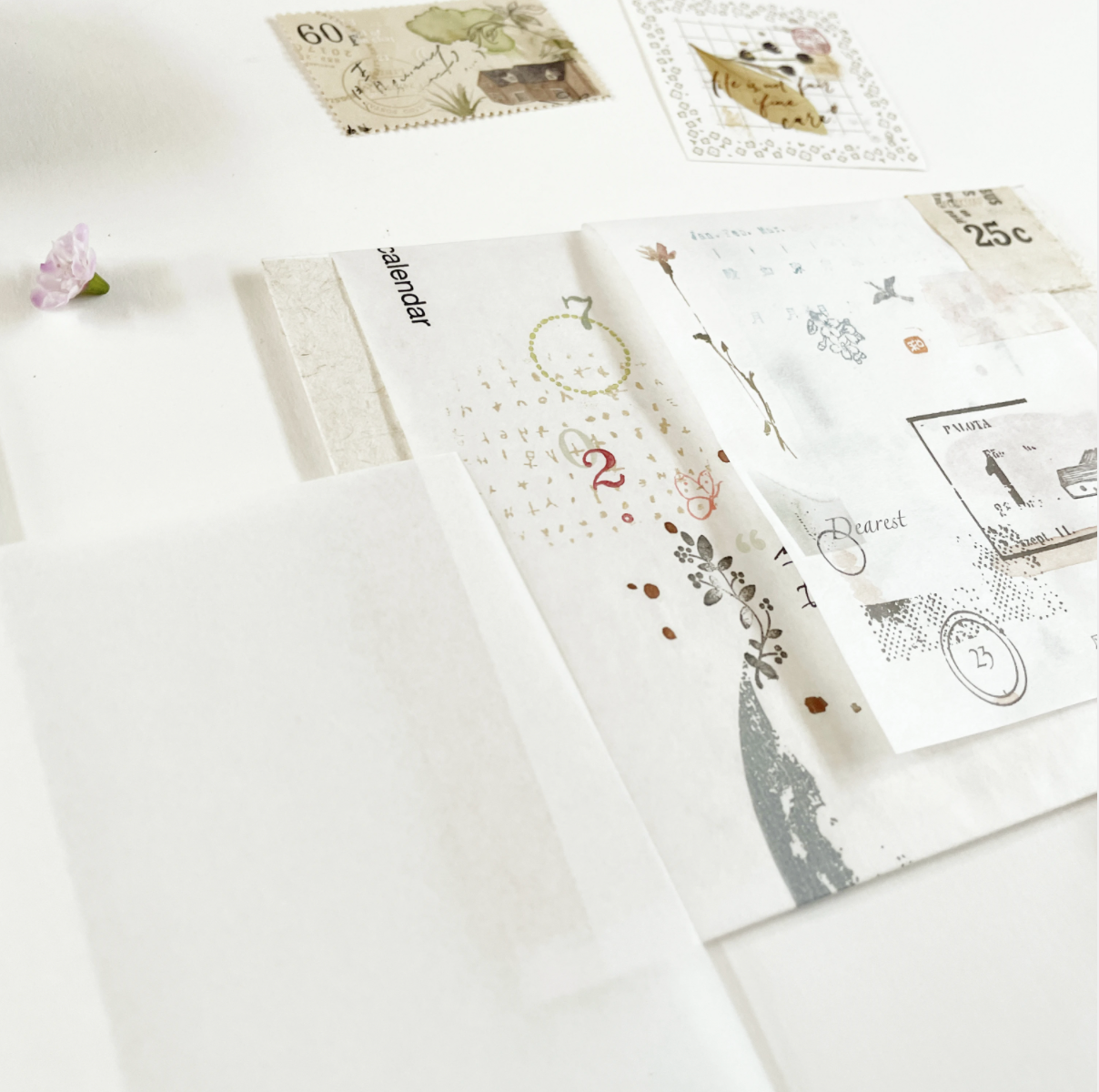 Monokuro Leaf paper Notepad 02 - Smidapaper Ikigai Shop