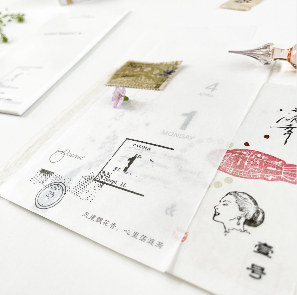 Monokuro Leaf paper Notepad 02 - Smidapaper Ikigai Shop