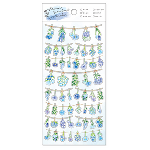 Mindwave Flower Garland Stickers: Blue - Smidapaper Ikigai Shop
