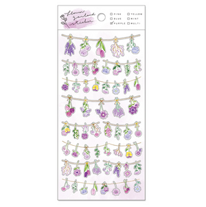 Mindwave Flower Garland Stickers: Purple - Smidapaper Ikigai Shop