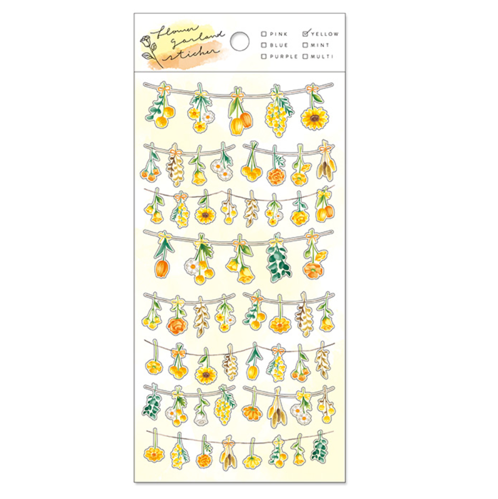 Mindwave Flower Garland Stickers: Yellow - Smidapaper Ikigai Shop