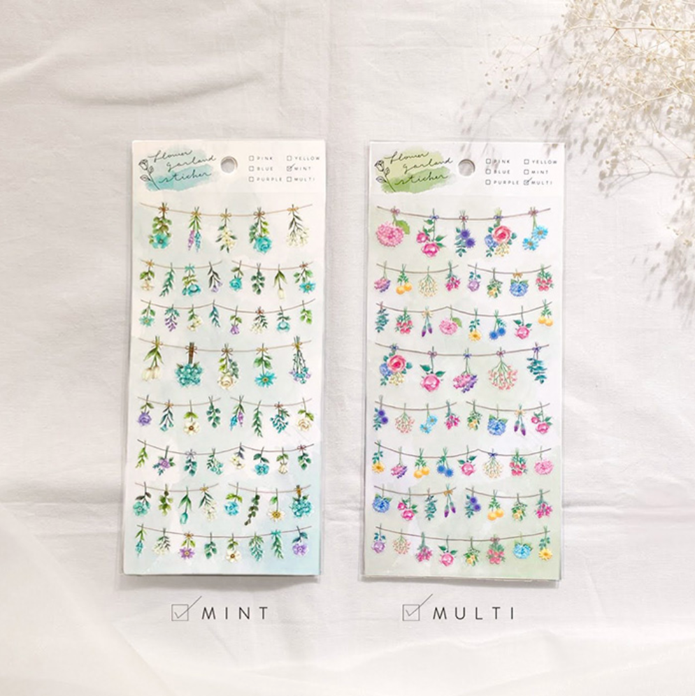 Mindwave Flower Garland Stickers: Multi - Smidapaper Ikigai Shop