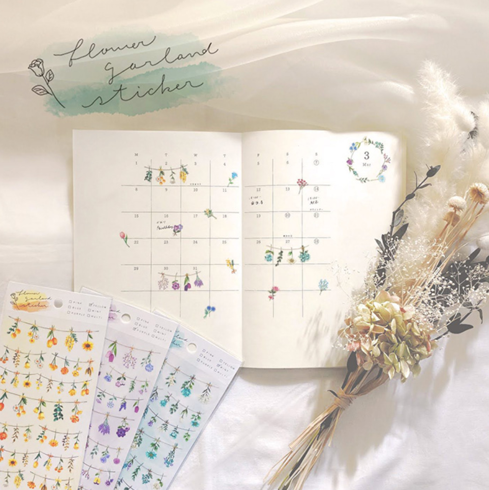 Mindwave Flower Garland Stickers: Multi - Smidapaper Ikigai Shop