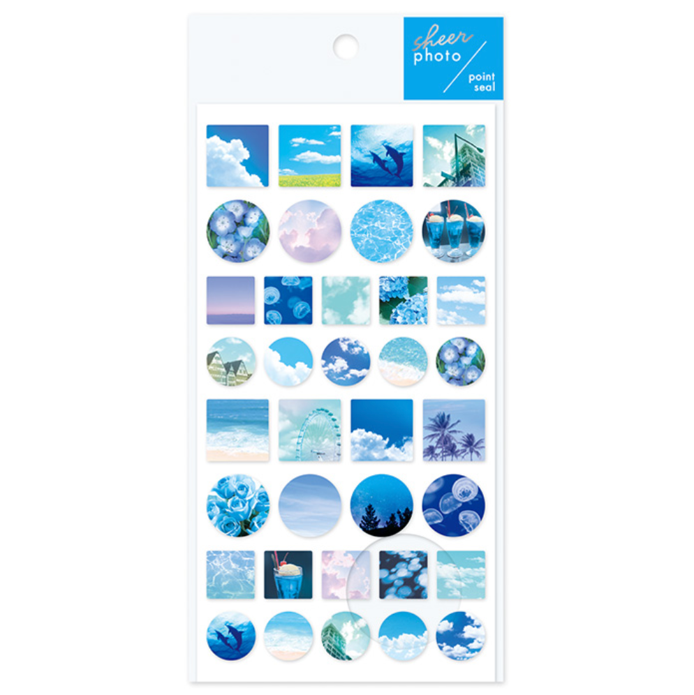 Mindwave Sheer Photo Point Stickers: Blue - Smidapaper Ikigai Shop