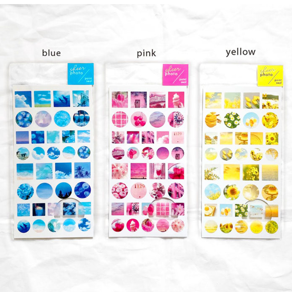 Mindwave Sheer Photo Point Stickers: Blue - Smidapaper Ikigai Shop