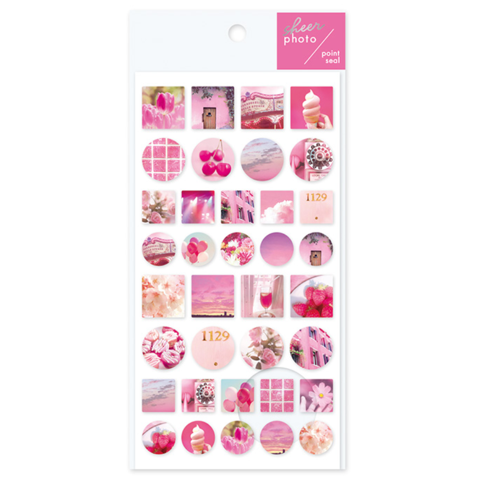 Mindwave Sheer Photo Point Stickers: Pink - Smidapaper Ikigai Shop