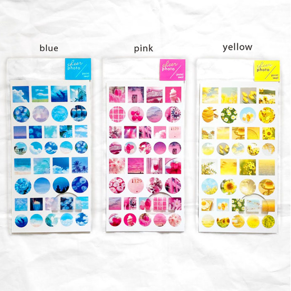 Mindwave Sheer Photo Point Stickers: Pink - Smidapaper Ikigai Shop