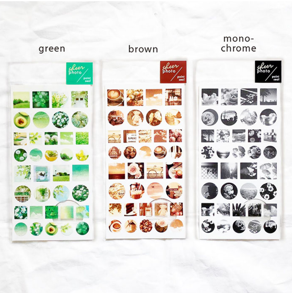 Mindwave Sheer Photo Point Stickers: Green - Smidapaper Ikigai Shop