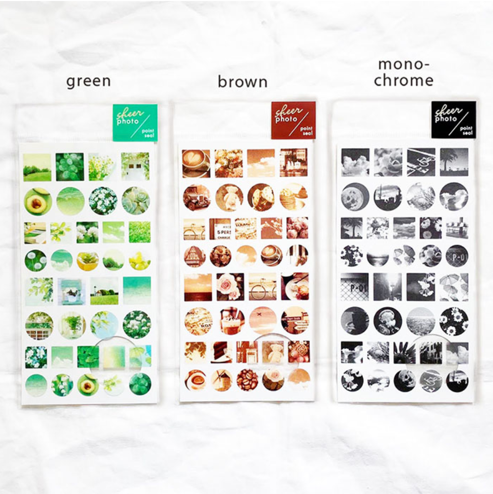 Mindwave Sheer Photo Point Stickers: Brown - Smidapaper Ikigai Shop