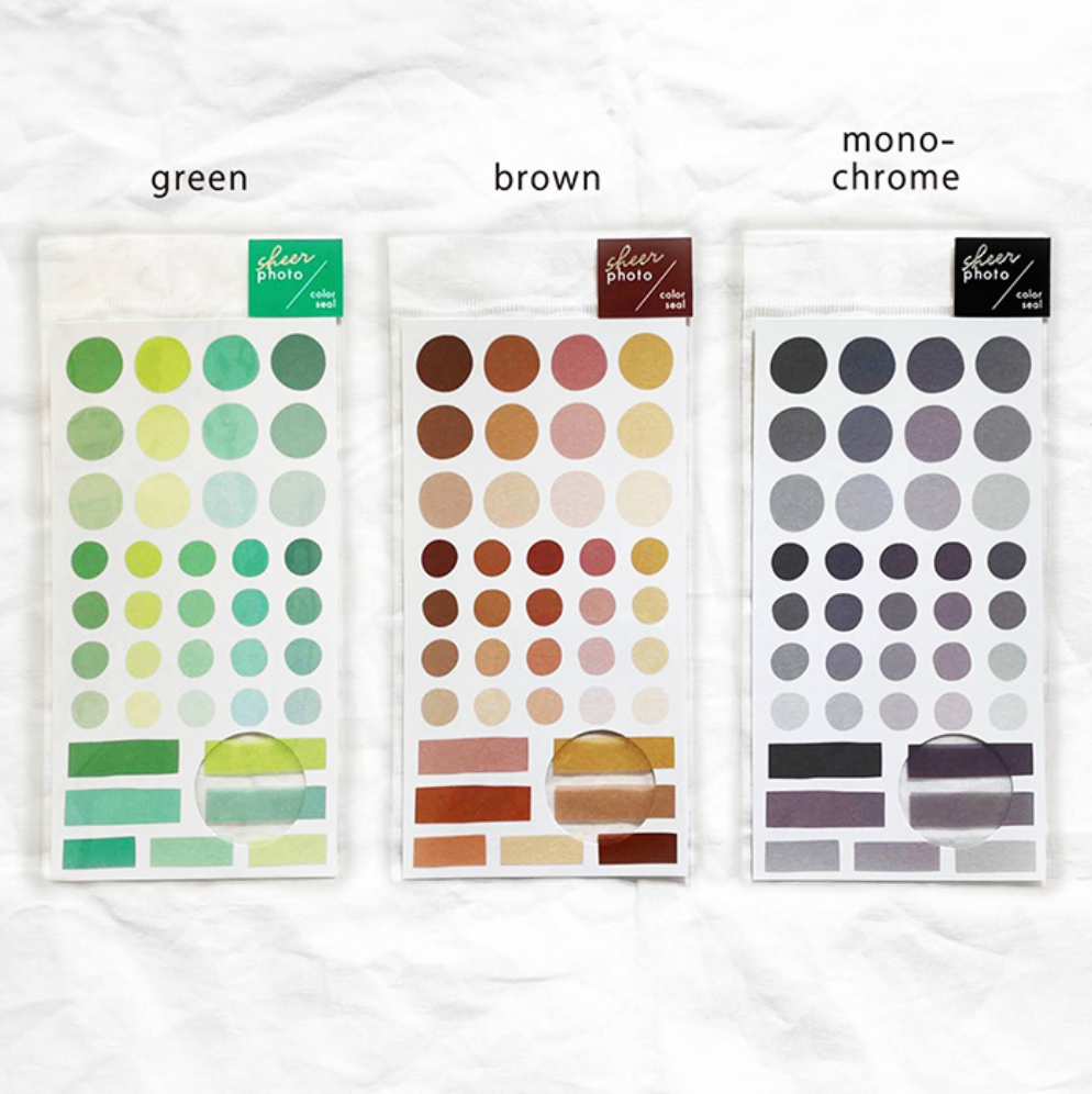 Mindwave Sheer Photo Colour Stickers: Green - Smidapaper Ikigai Shop
