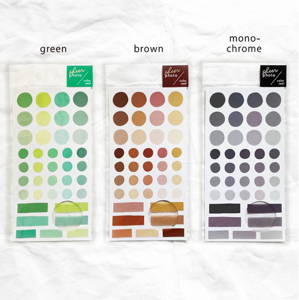 Mindwave Sheer Photo Colour Stickers: Brown - Smidapaper Ikigai Shop
