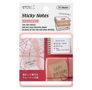 Midori Selectable Sticky Note-Pink - Smidapaper Ikigai Shop