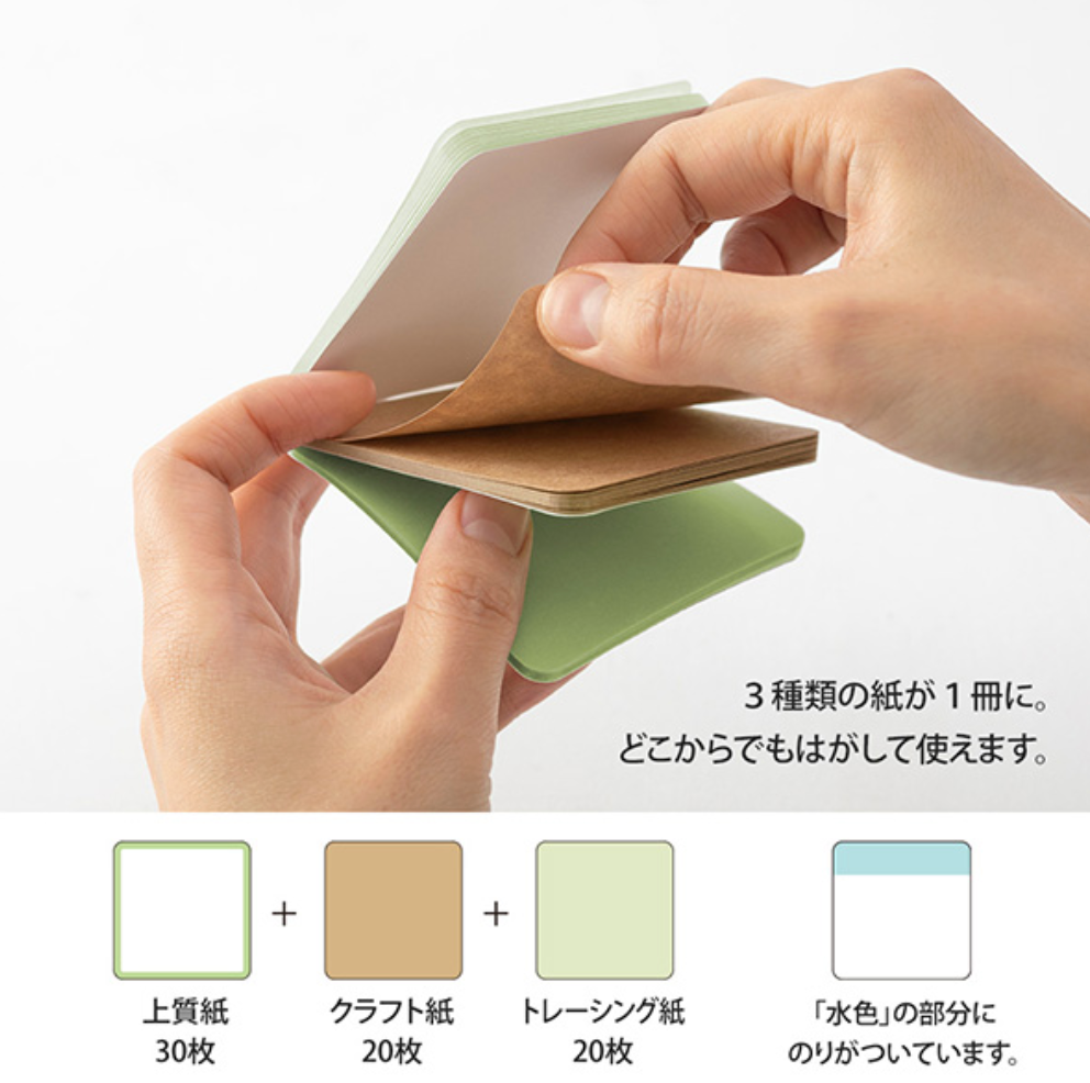 Midori Selectable Sticky Note-Green - Smidapaper Ikigai Shop