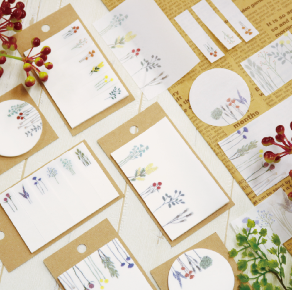 Dried Flower Sticky Notes D - Smidapaper Ikigai Shop