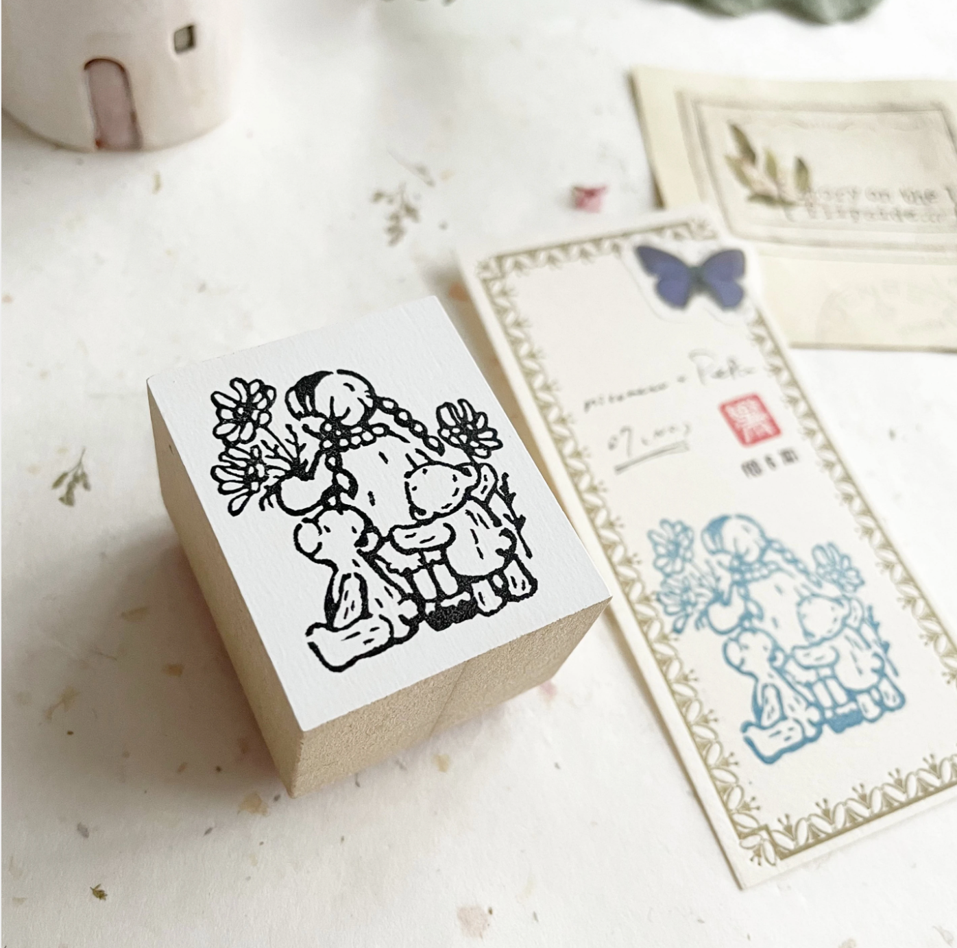 Nico Neco x PEPIN Rubber Stamp: Best Friends - Smidapaper Ikigai Shop