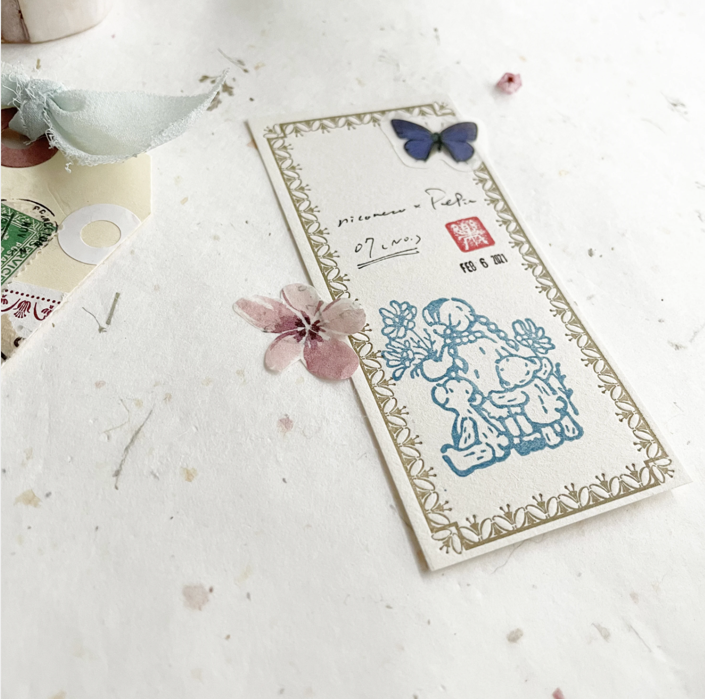 Nico Neco x PEPIN Rubber Stamp: Best Friends - Smidapaper Ikigai Shop