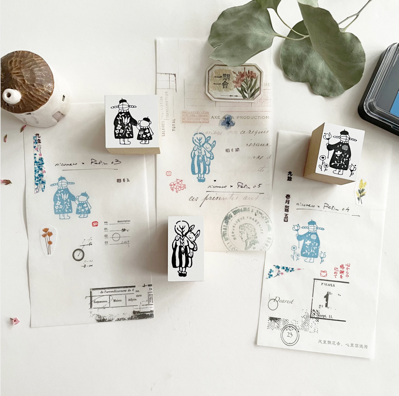 Nico Neco x PEPIN Rubber Stamp: On My Way - Smidapaper Ikigai Shop