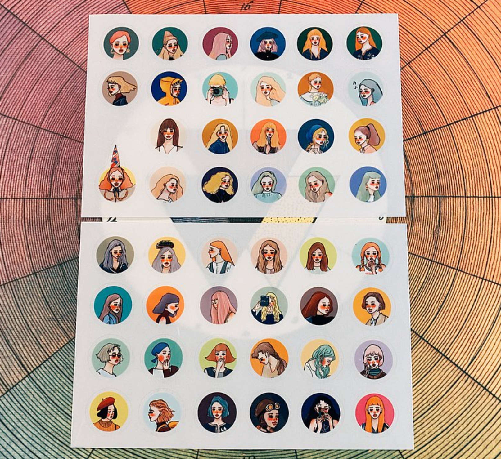 La Dolce Vita Circle Girls Transfer Sticker - Smidapaper Ikigai Shop