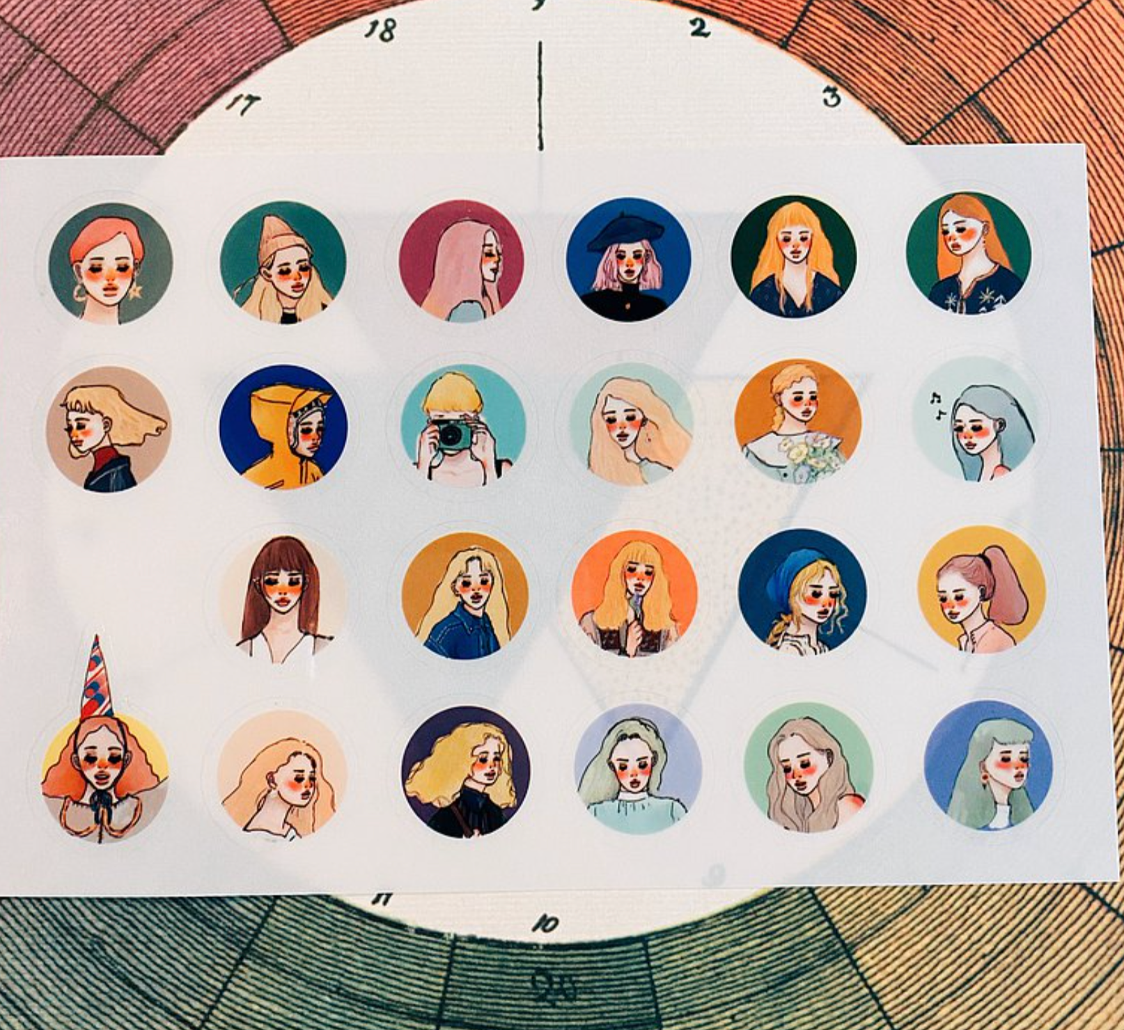La Dolce Vita Circle Girls Transfer Sticker - Smidapaper Ikigai Shop