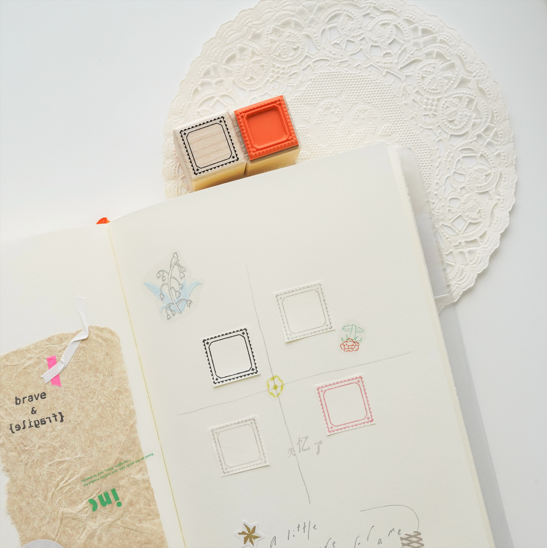 Peho Design: Mini Square Frame Rubber Stamp - Smidapaper Ikigai Shop