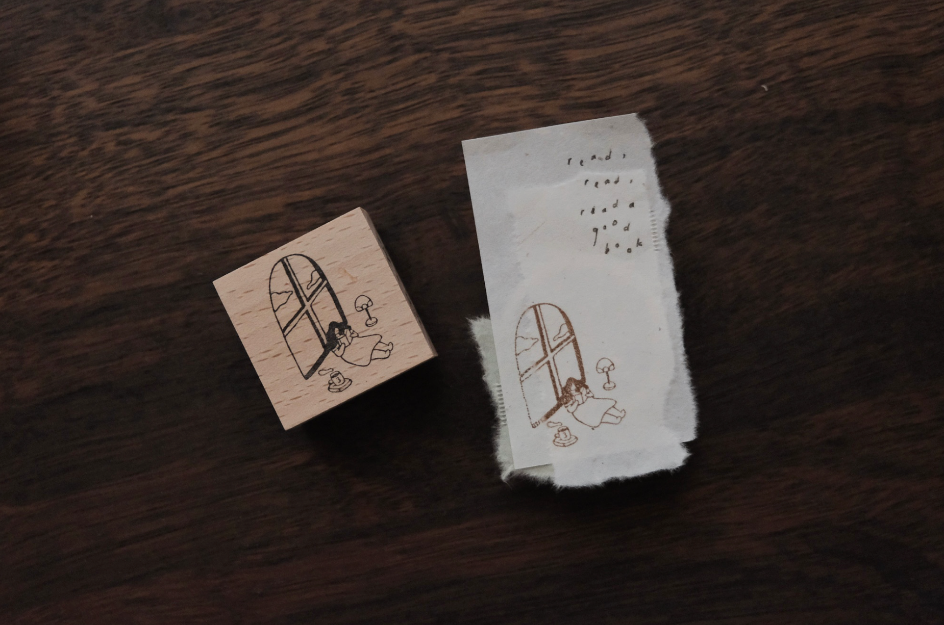 Tai x bighands Inner Peace: Read a Good Book Rubber Stamp - Smidapaper Ikigai Shop
