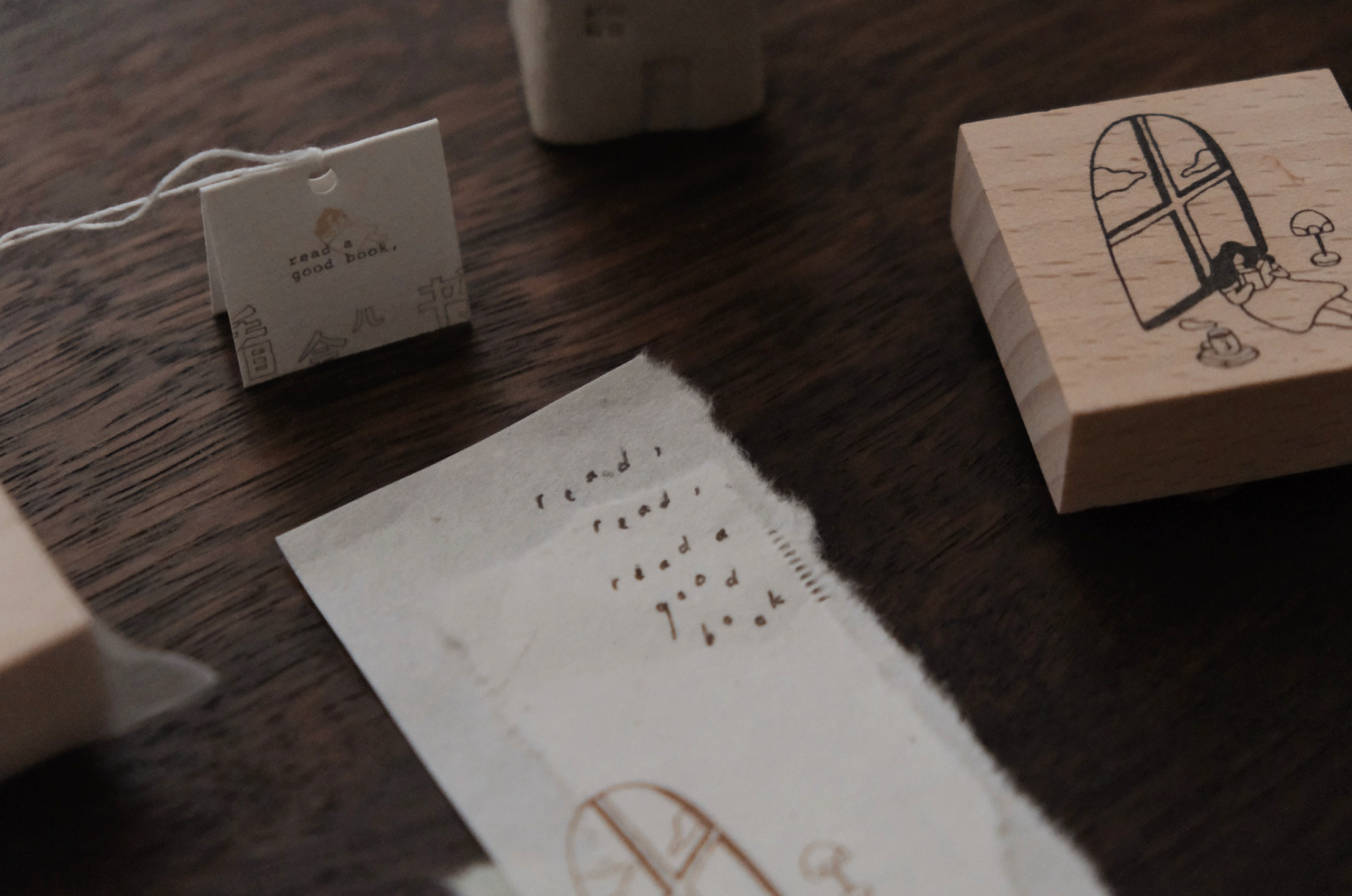 Tai x bighands Inner Peace: Read a Good Book Rubber Stamp - Smidapaper Ikigai Shop