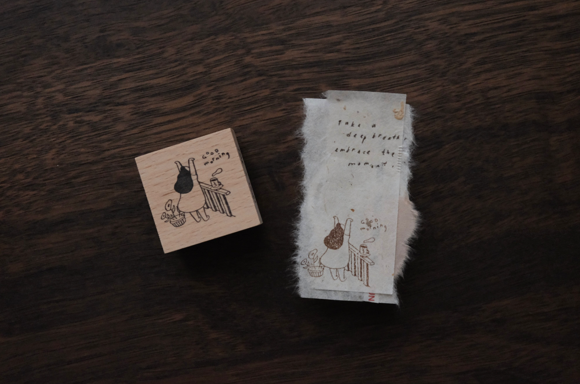 Tai x bighands Inner Peace: Embrace the Moment Rubber Stamp - Smidapaper Ikigai Shop