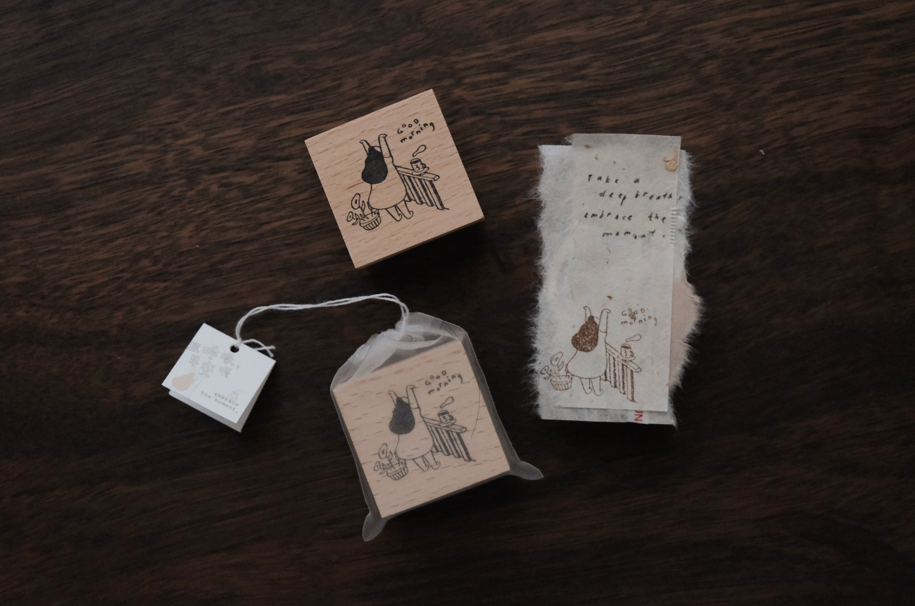 Tai x bighands Inner Peace: Embrace the Moment Rubber Stamp - Smidapaper Ikigai Shop