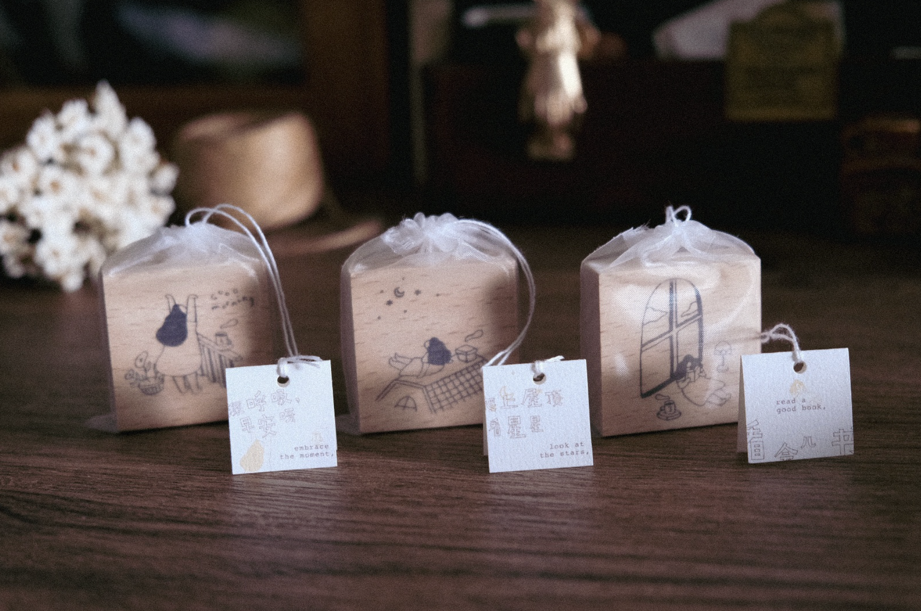 Tai x bighands Inner Peace: Read a Good Book Rubber Stamp - Smidapaper Ikigai Shop
