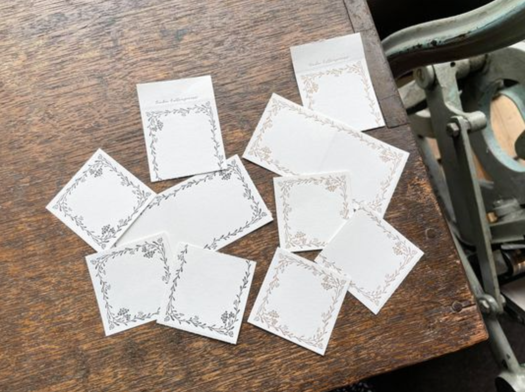 Oeda Letterpress 3 Pattern Noble Label Book (2 Colours) - Smidapaper Ikigai Shop
