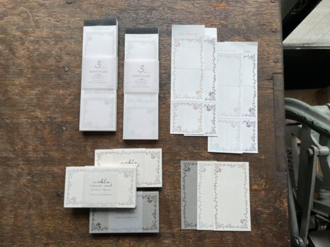 Oeda Letterpress 3 Pattern Noble Label Book (2 Colours) - Smidapaper Ikigai Shop