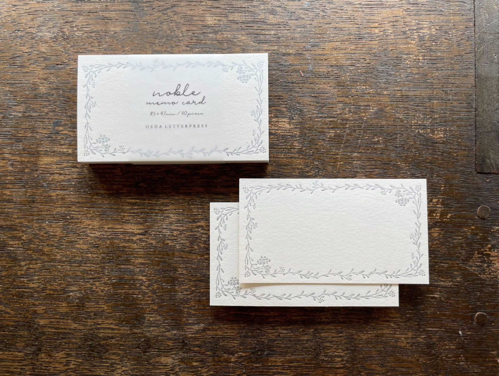 Oeda Letterpress Noble Memo Card (3 colours) - Smidapaper Ikigai Shop