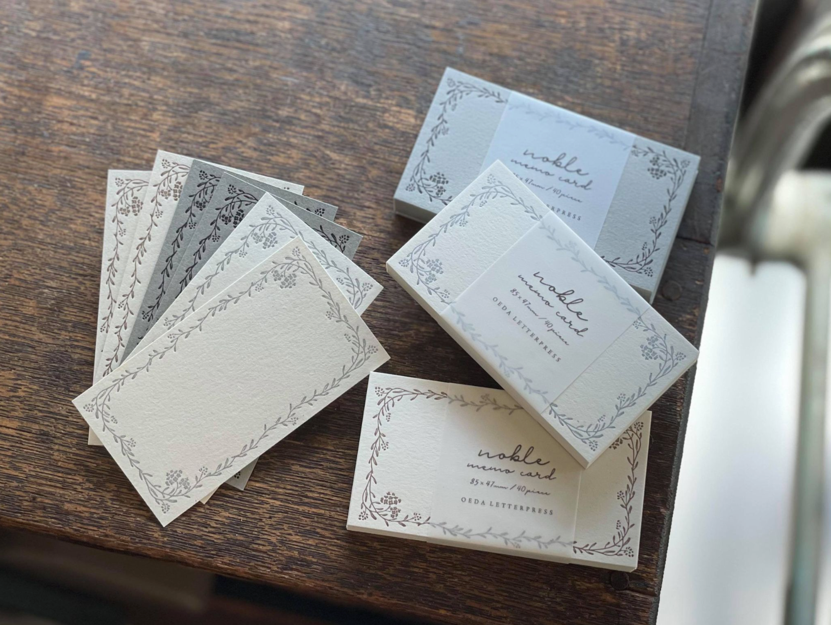 Oeda Letterpress Noble Memo Card (3 colours) - Smidapaper Ikigai Shop
