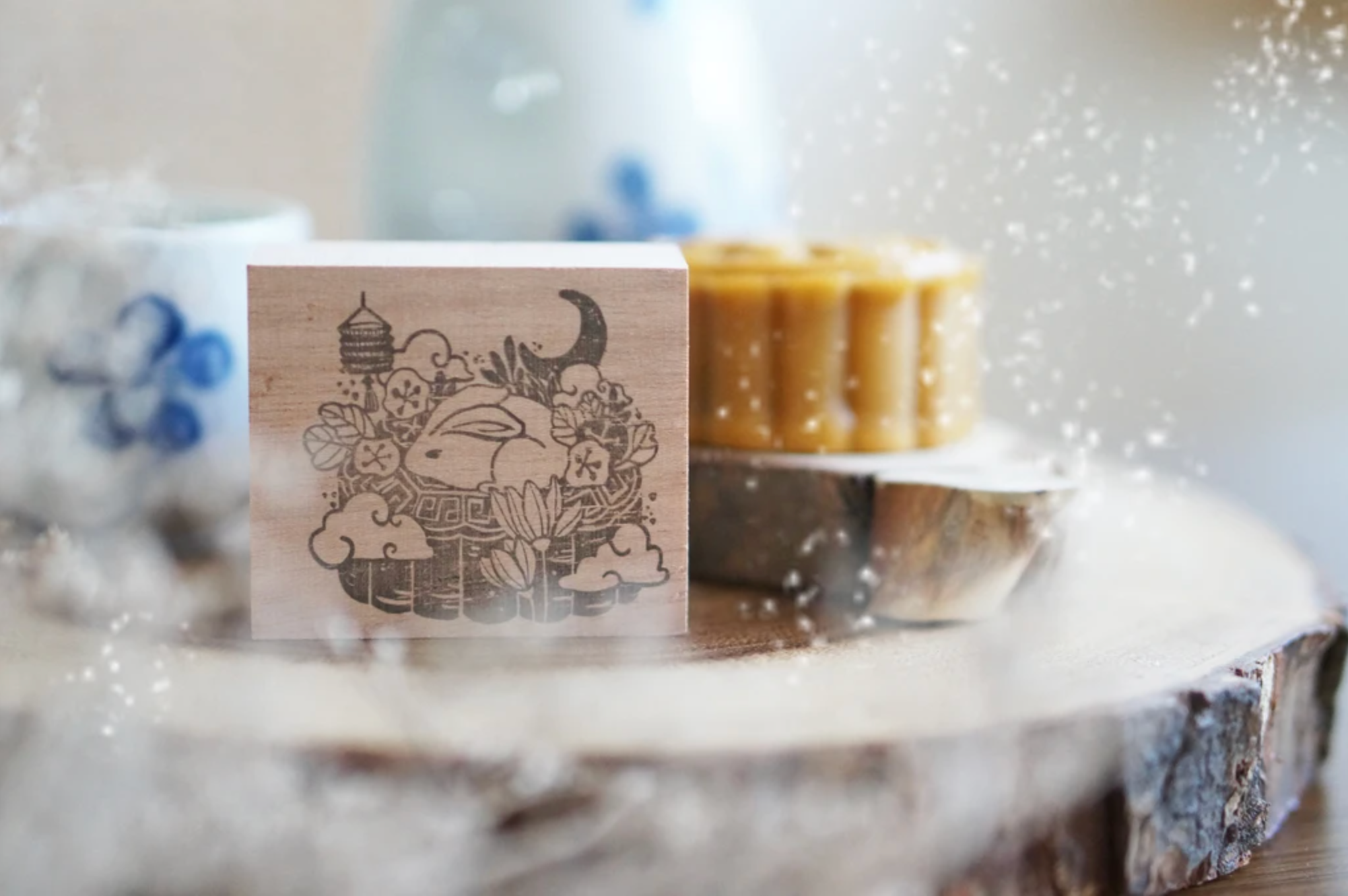 Black Milk Project Rubber Stamp - Mooncake Rabbit (Limited Edition) - Smidapaper Ikigai Shop