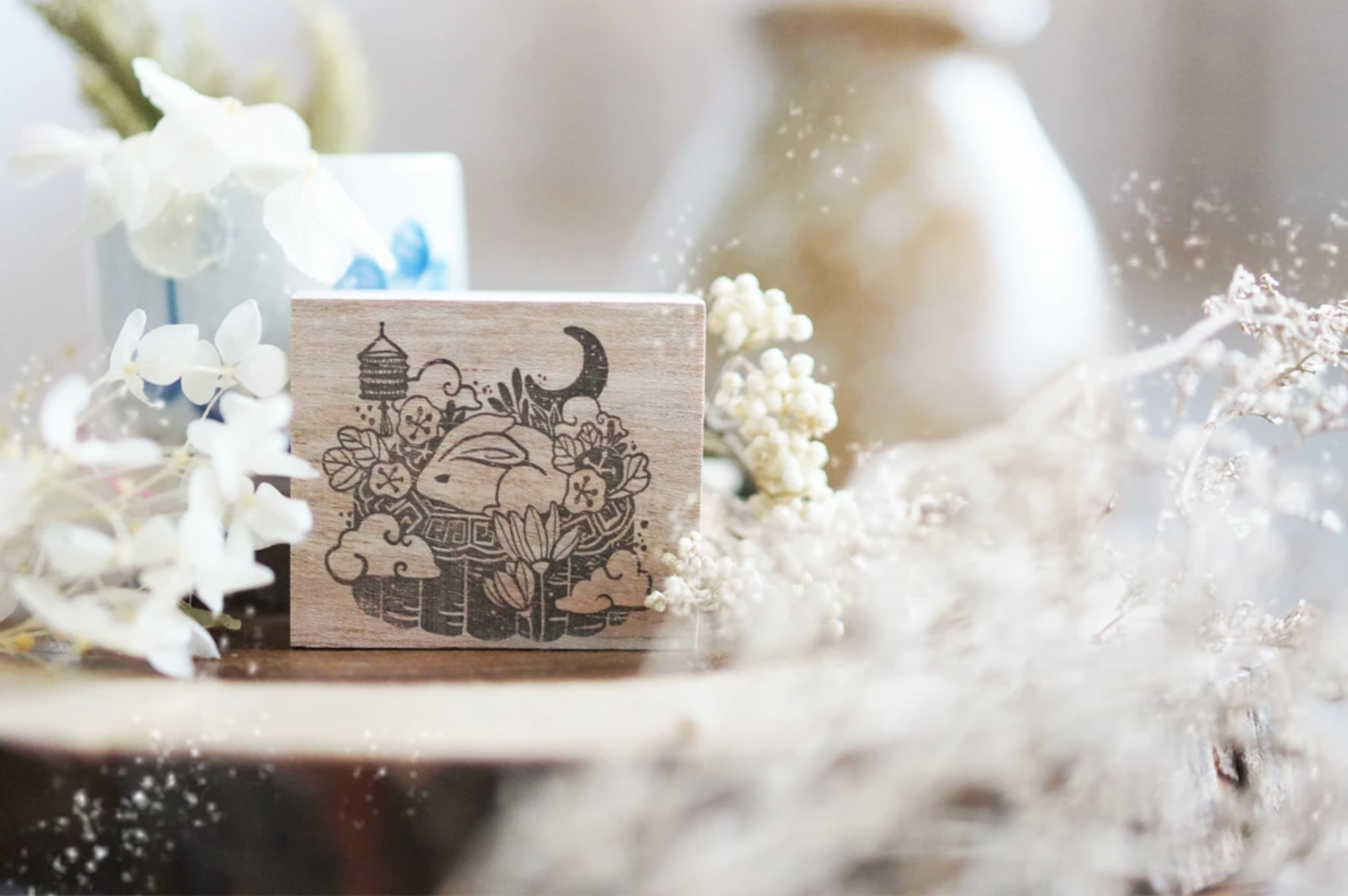 Black Milk Project Rubber Stamp - Mooncake Rabbit (Limited Edition) - Smidapaper Ikigai Shop