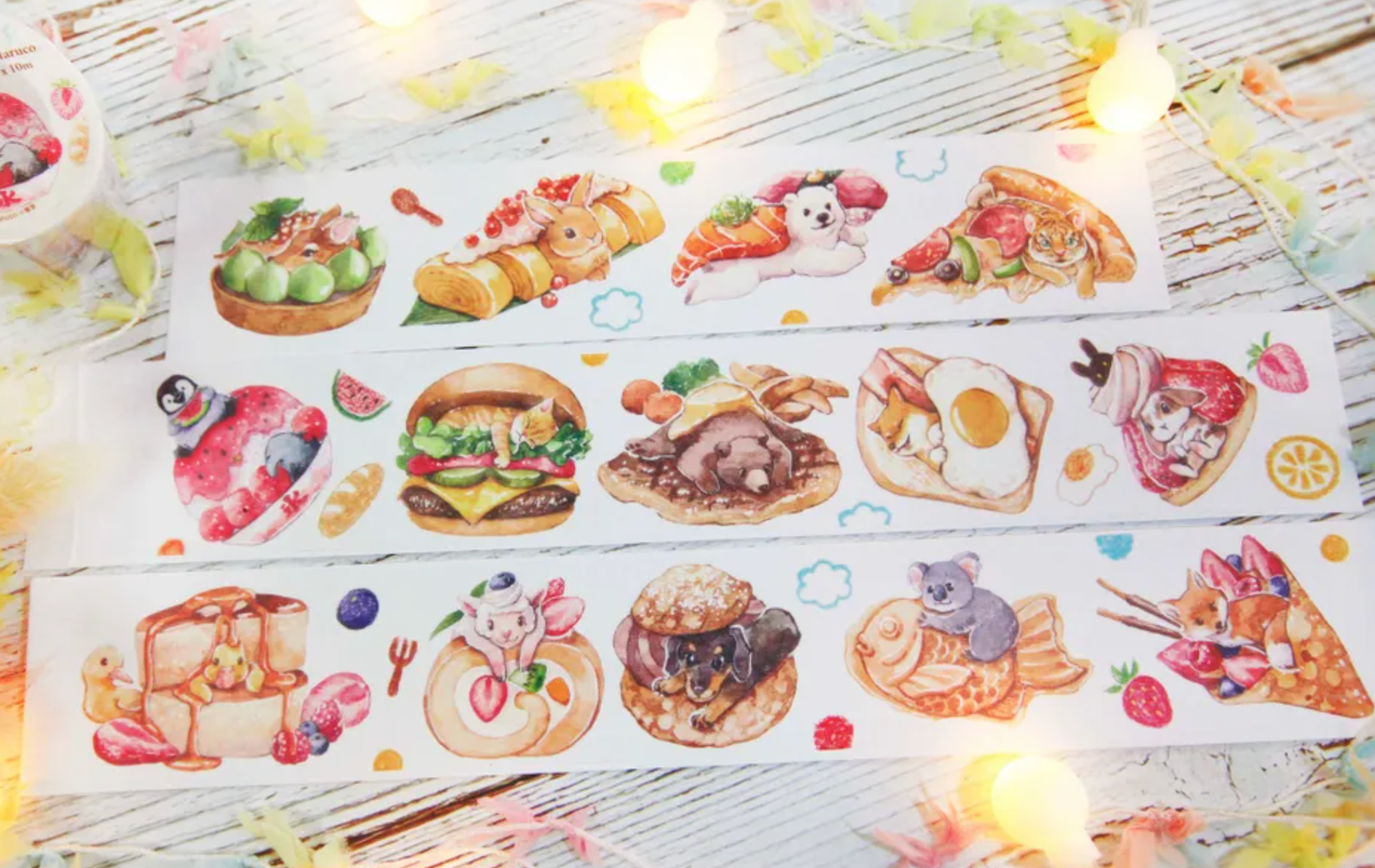 Maruco Animal Foodie Washi Tape - Smidapaper Ikigai Shop