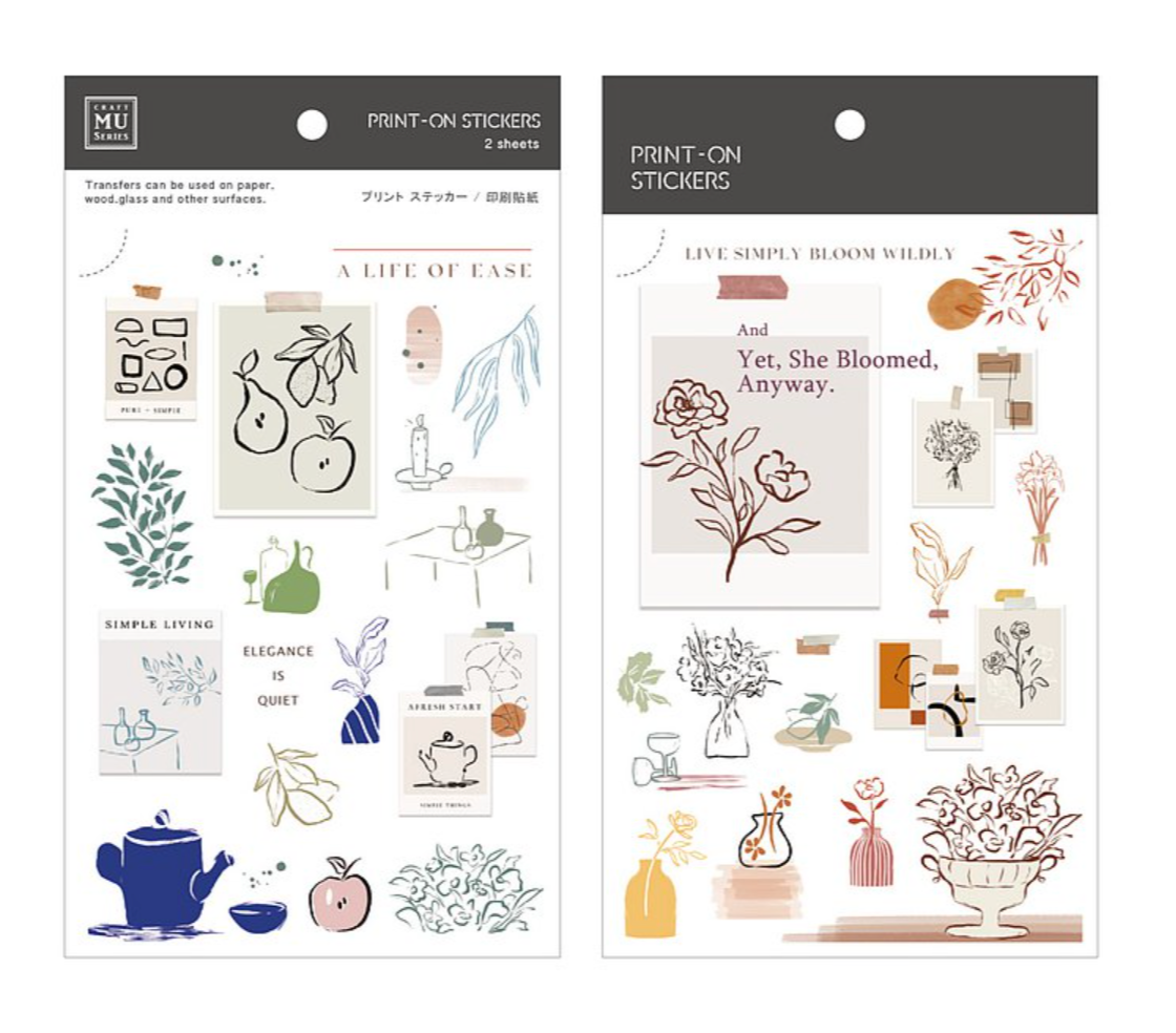 MU Print-On Stickers-178 Simple Living - Smidapaper Ikigai Shop